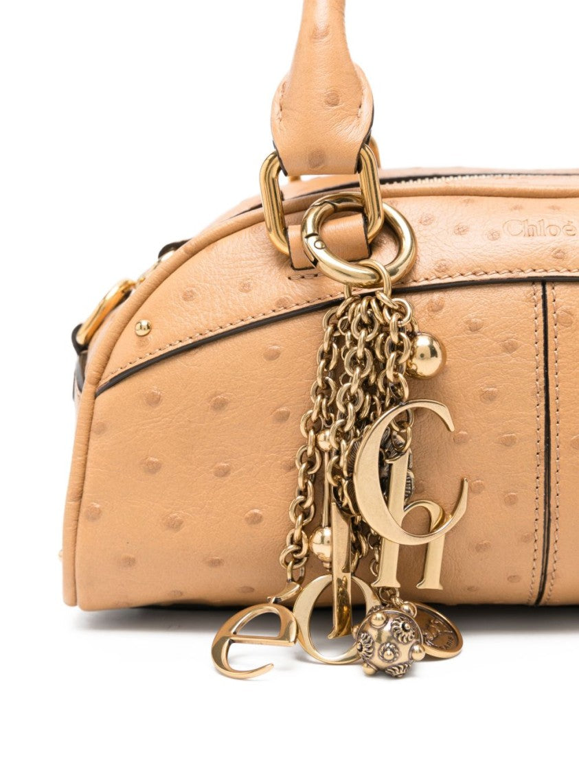 Chloé Textured Leather Handbag With Chain Charms