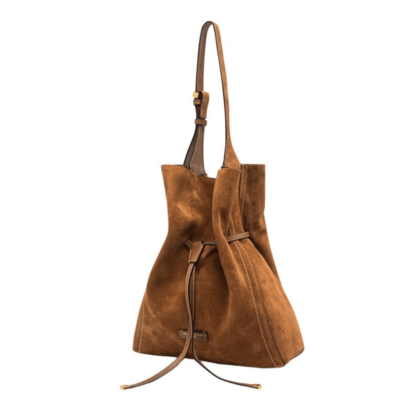 Gianni Chiarini Suede Handbag With Contrasting Stitching