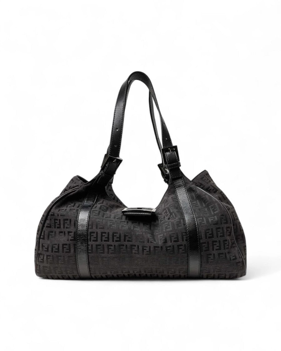 Fendi Medium Ff Shoulder Bag In Black