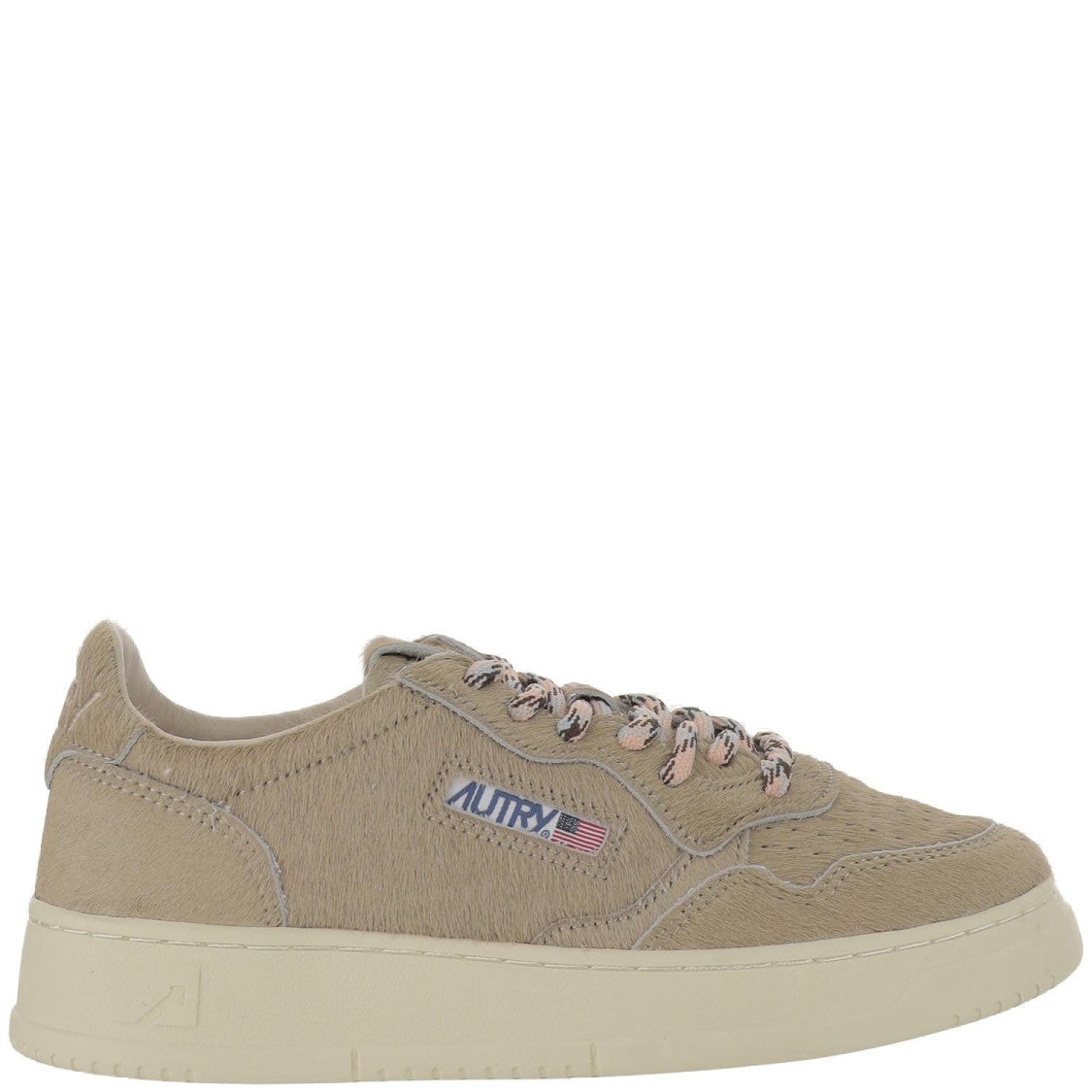 Autry Beige Suede Medalist Low Sneakers With Lace-Up Front