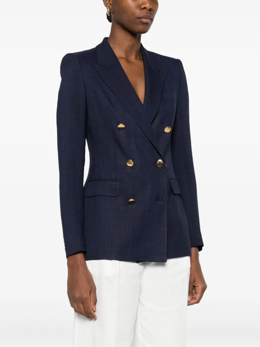 Tagliatore Tailored Double-Breasted Blazer With Sharp Lapels