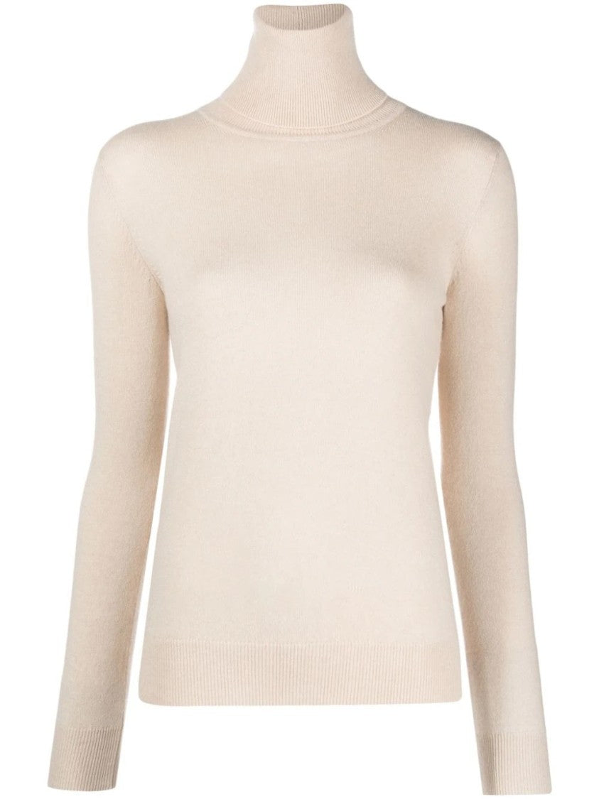 Lorena Antoniazzi Fitted Cashmere Turtleneck Sweater With Ribbed Accents