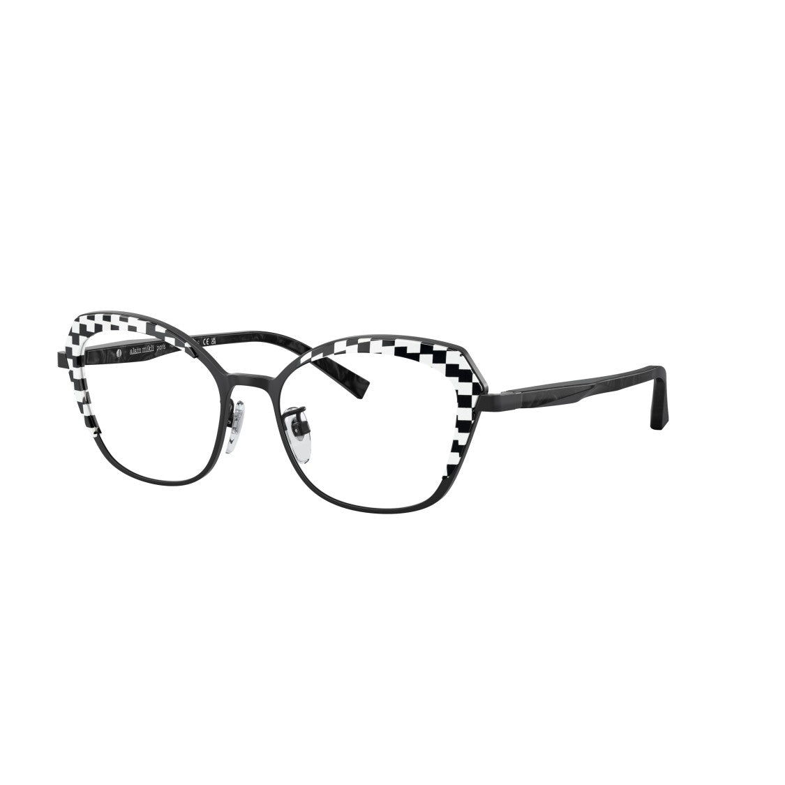 Luxottica 2046T Vista Lightweight Titanium Eyeglasses With Checkerboard Detailing
