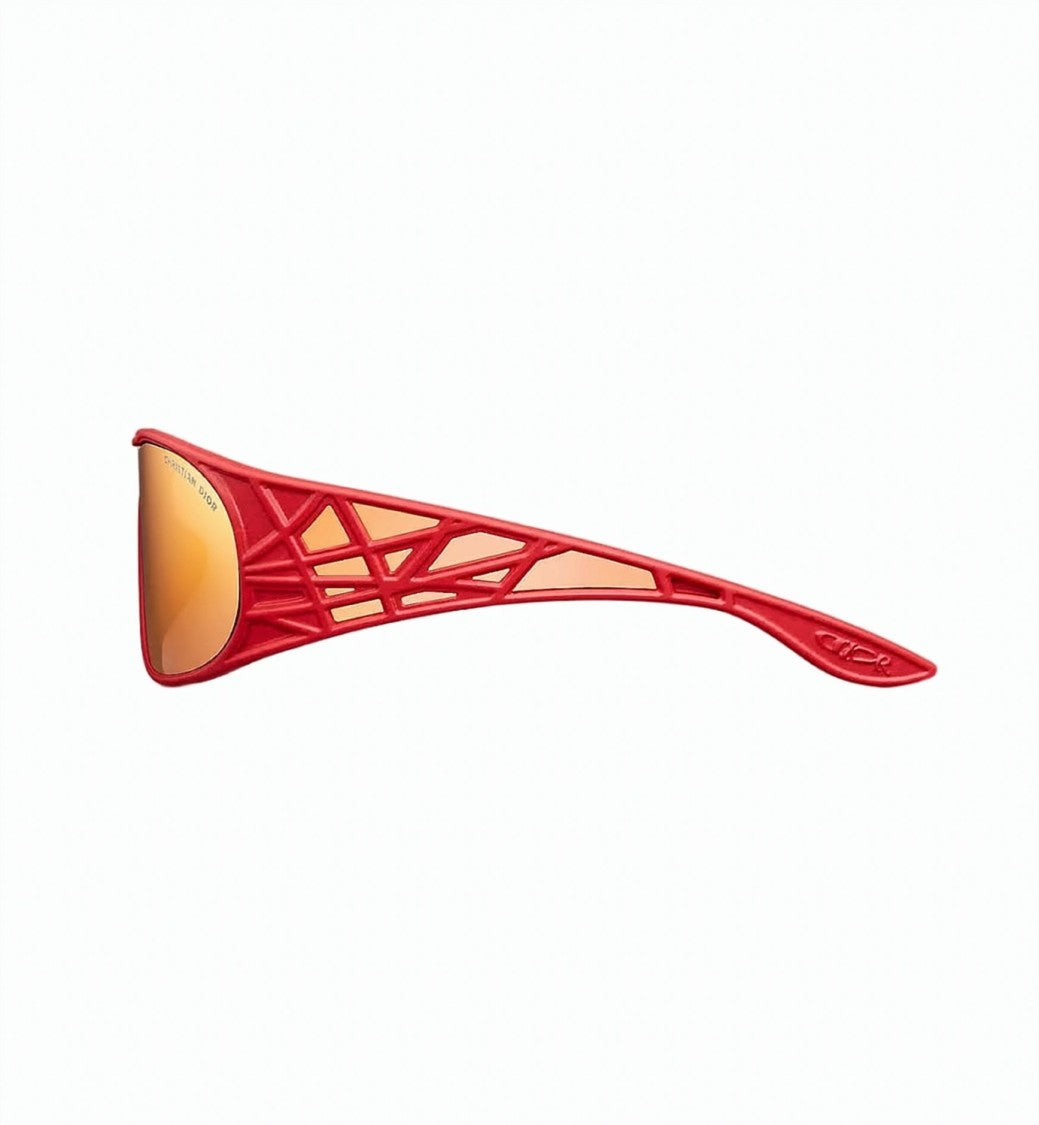Christian Dior Red Futuristic Mirrored Gradient Lens Sunglasses