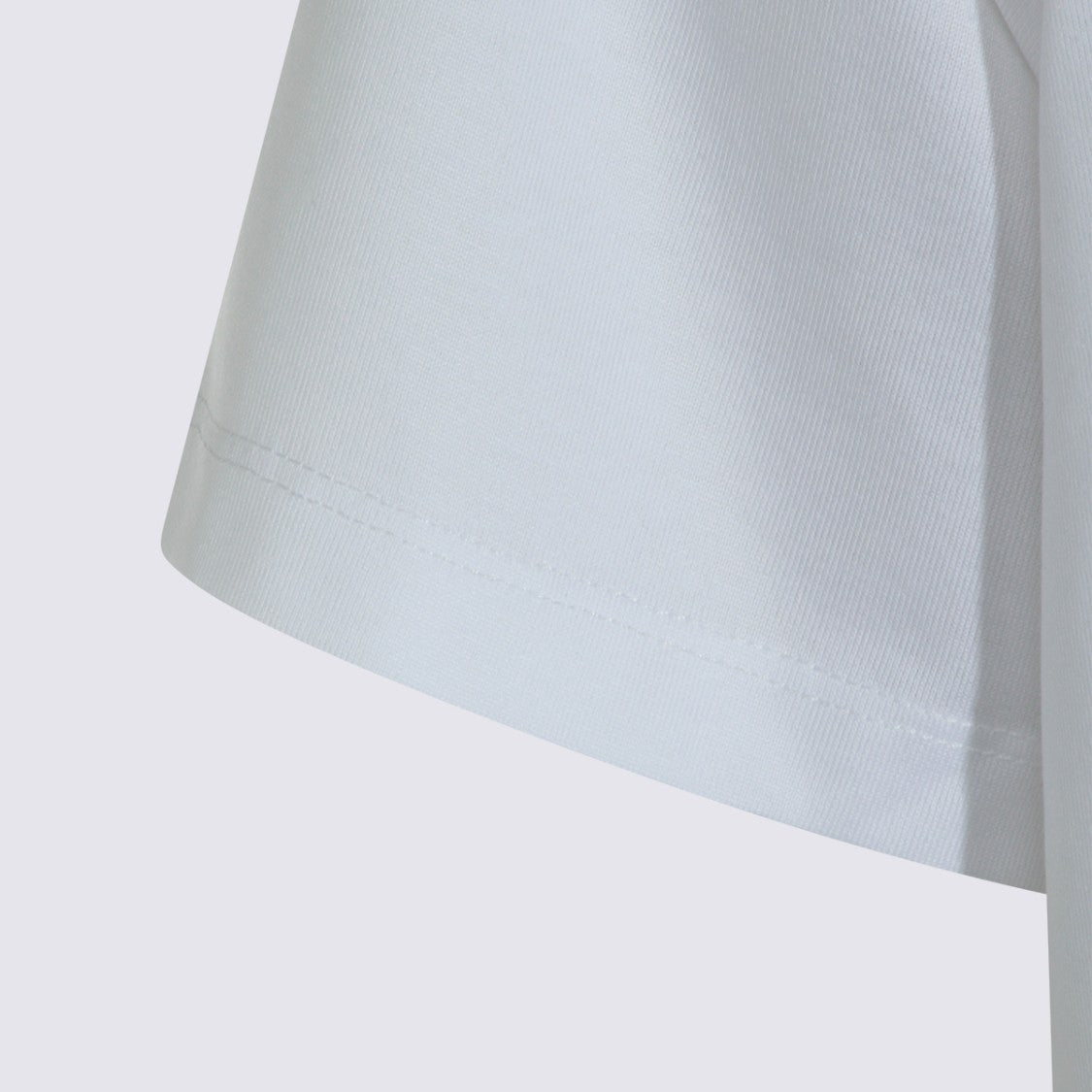 Raxxy Relaxed Fit White T-Shirt With Padded Light Blue V-Embellishments