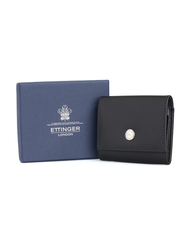 Ettinger Tri-Fold Coin Purse With Silver Button Closure