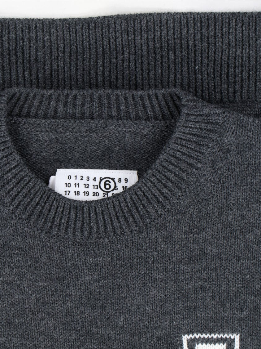 Mm6 By Maison Margiela Logo Sweater – Grey