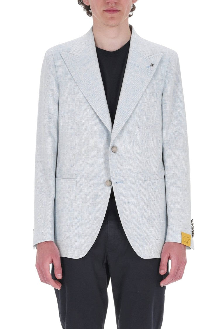 Tagliatore Pino Lerario Herringbone Linen-Cotton Blazer