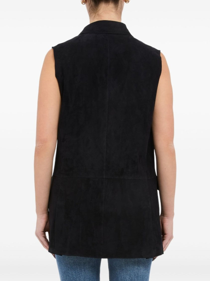 The Jack And Jackie Leathers Tailored Double-Breasted Jacket With Notched Lapels