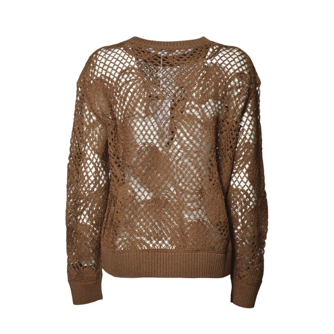 Max Mara Farea Embroidered Cotton Sweater In Brown