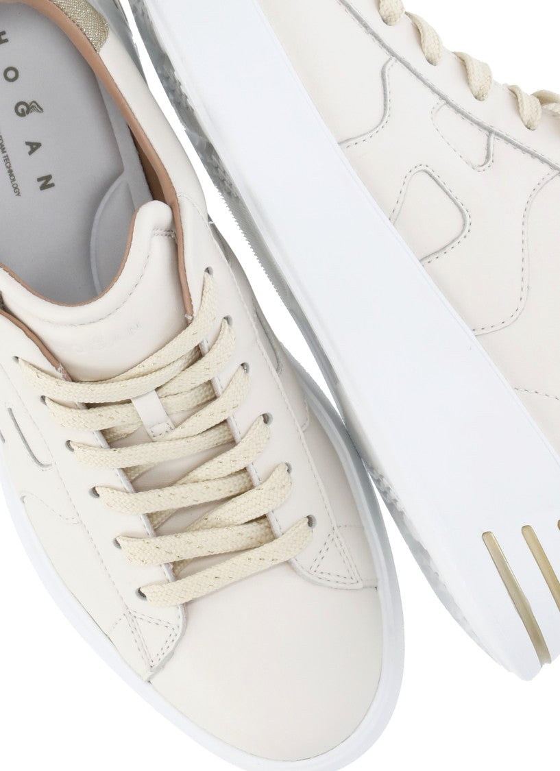 Hogan Ivory Rebel Lurex Laces Sneakers