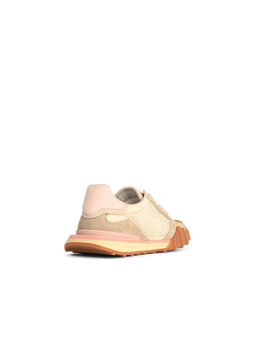 Dolce & Gabbana 'Dg Athletic' Ivory And Pink Fabric And Leather Sneakers