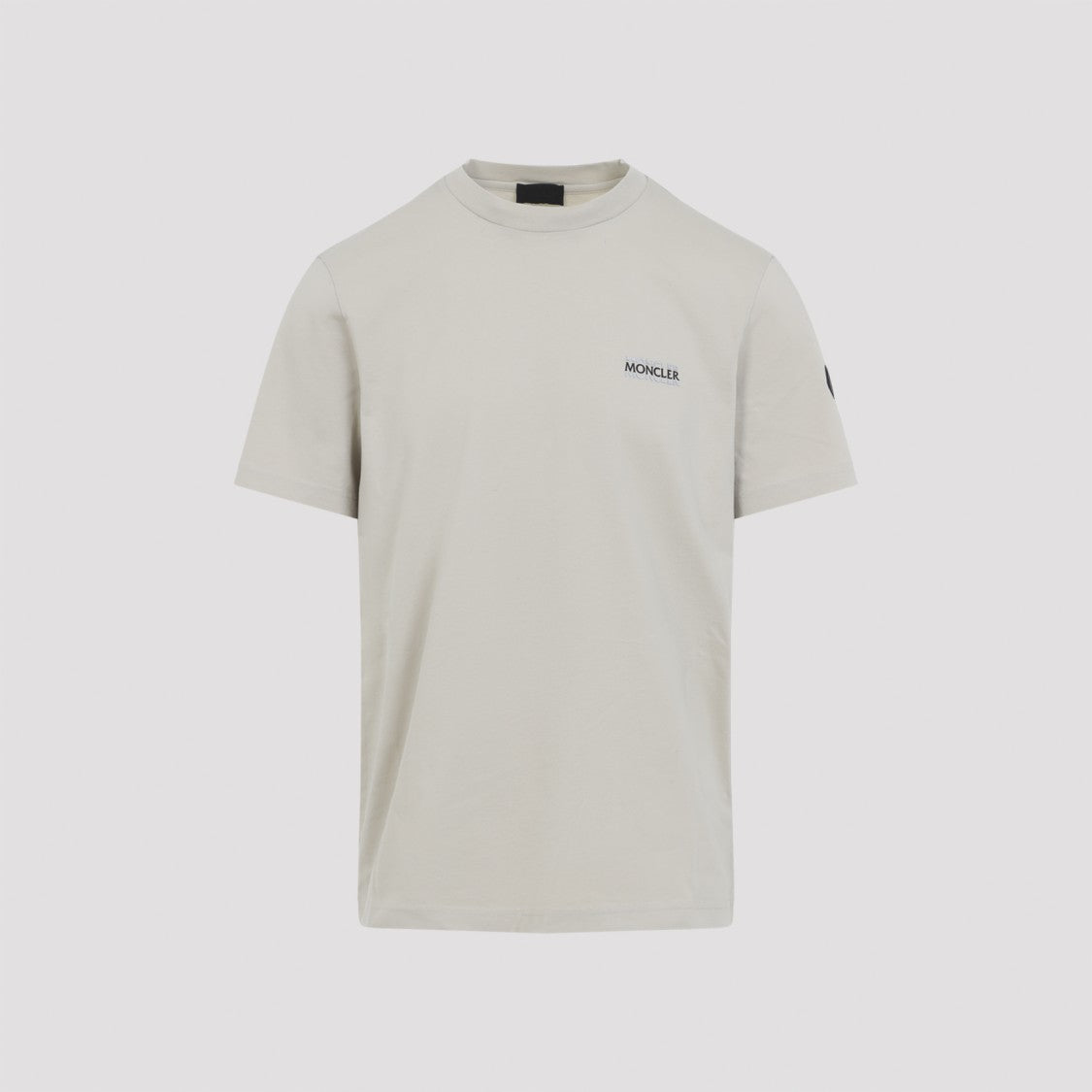 Moncler Light Grey Cotton Jersey T-Shirt With Signature Detailing