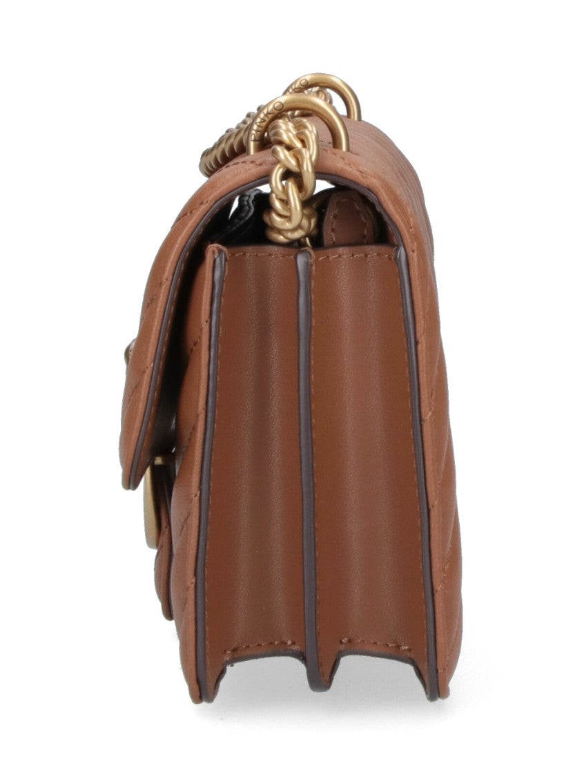 Pinko Structured Brown Handbag With Versatile Carrying Options