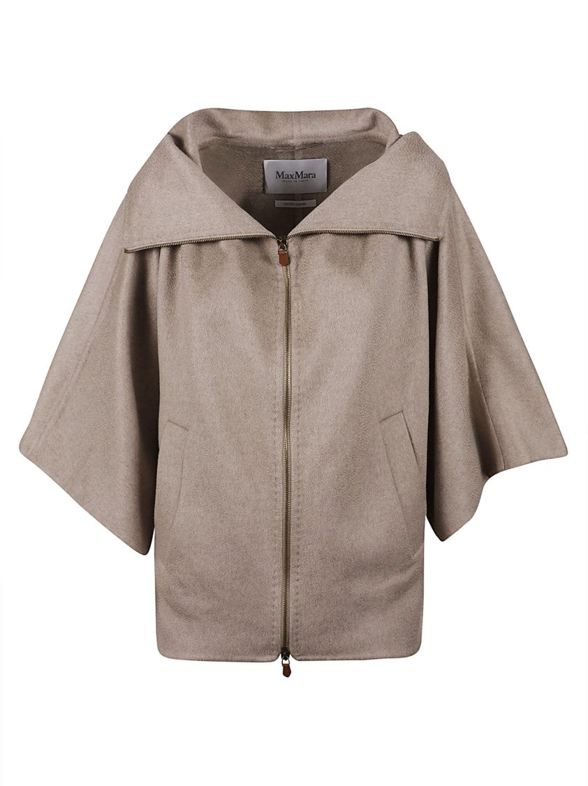 Max Mara Boxy Short Jacket With Cape-Like Sleeves