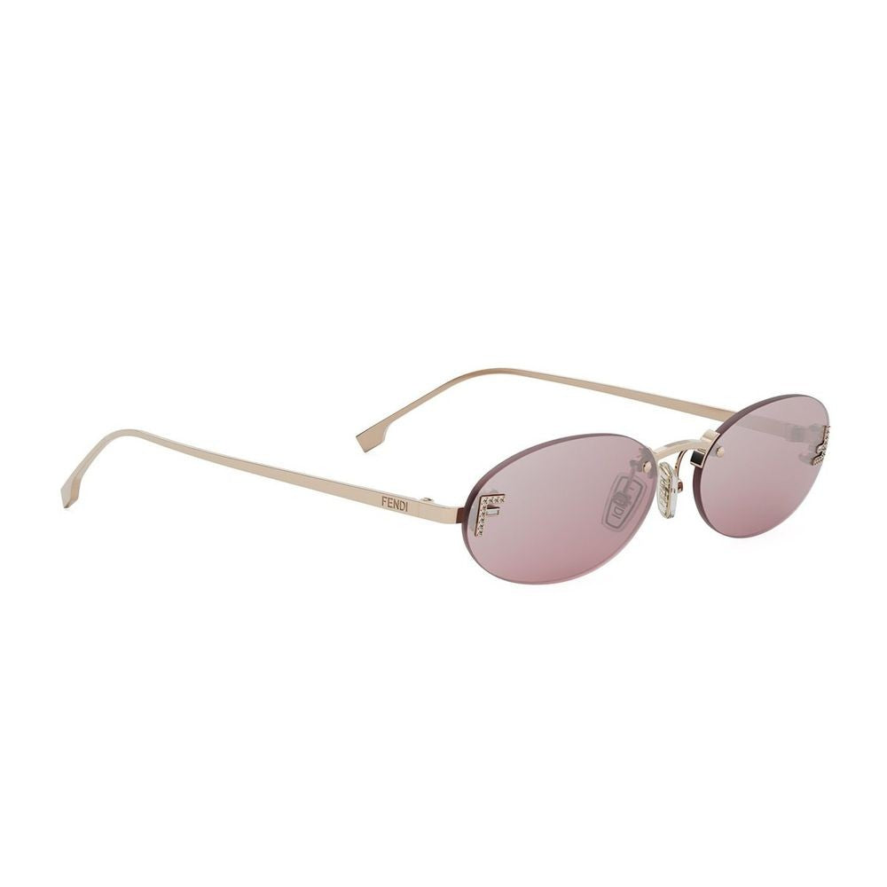 Fendi First Crystal 90S Inspired Oval Rimless Sunglasses