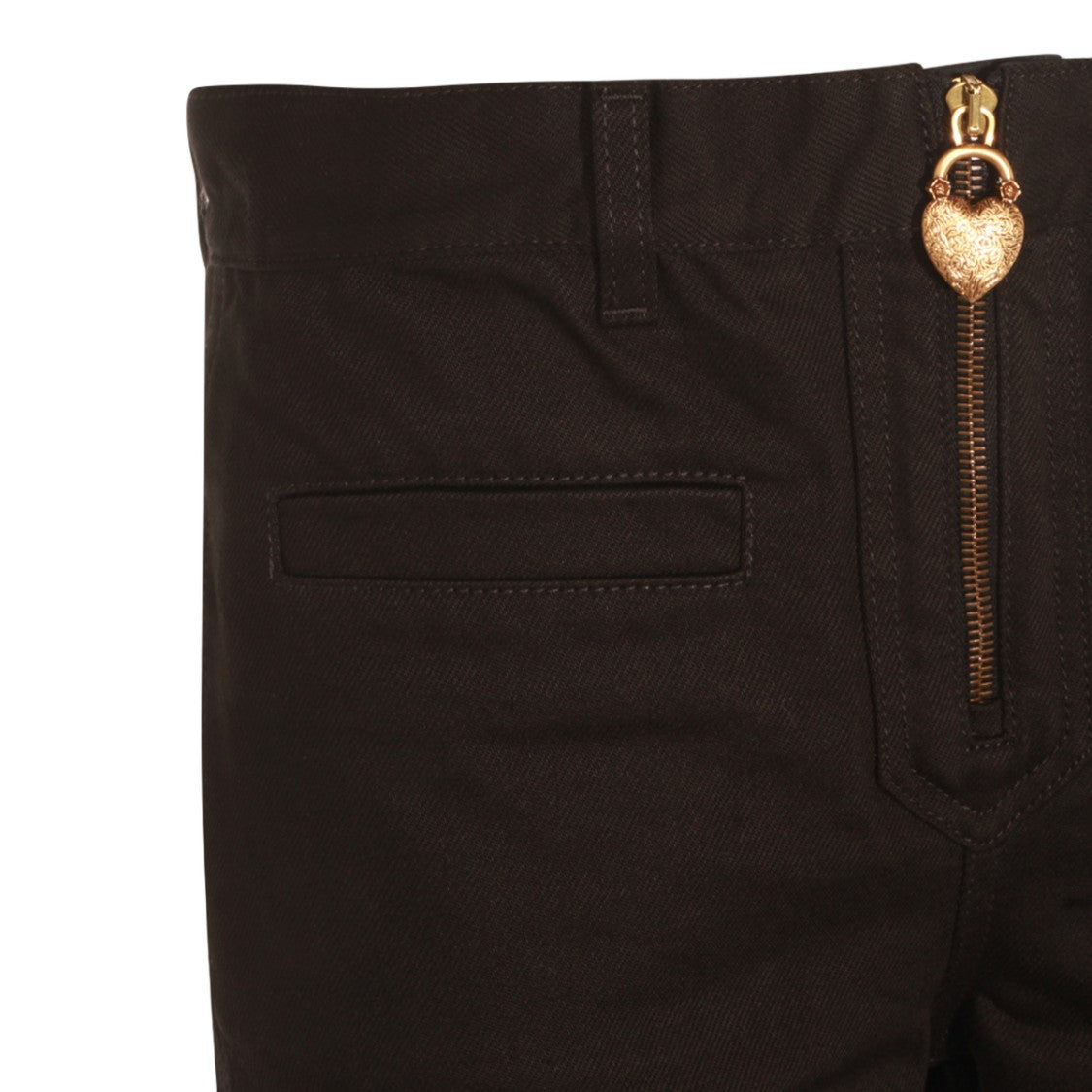 Chloé High-Waisted Flared Black Jeans With Gold Accents