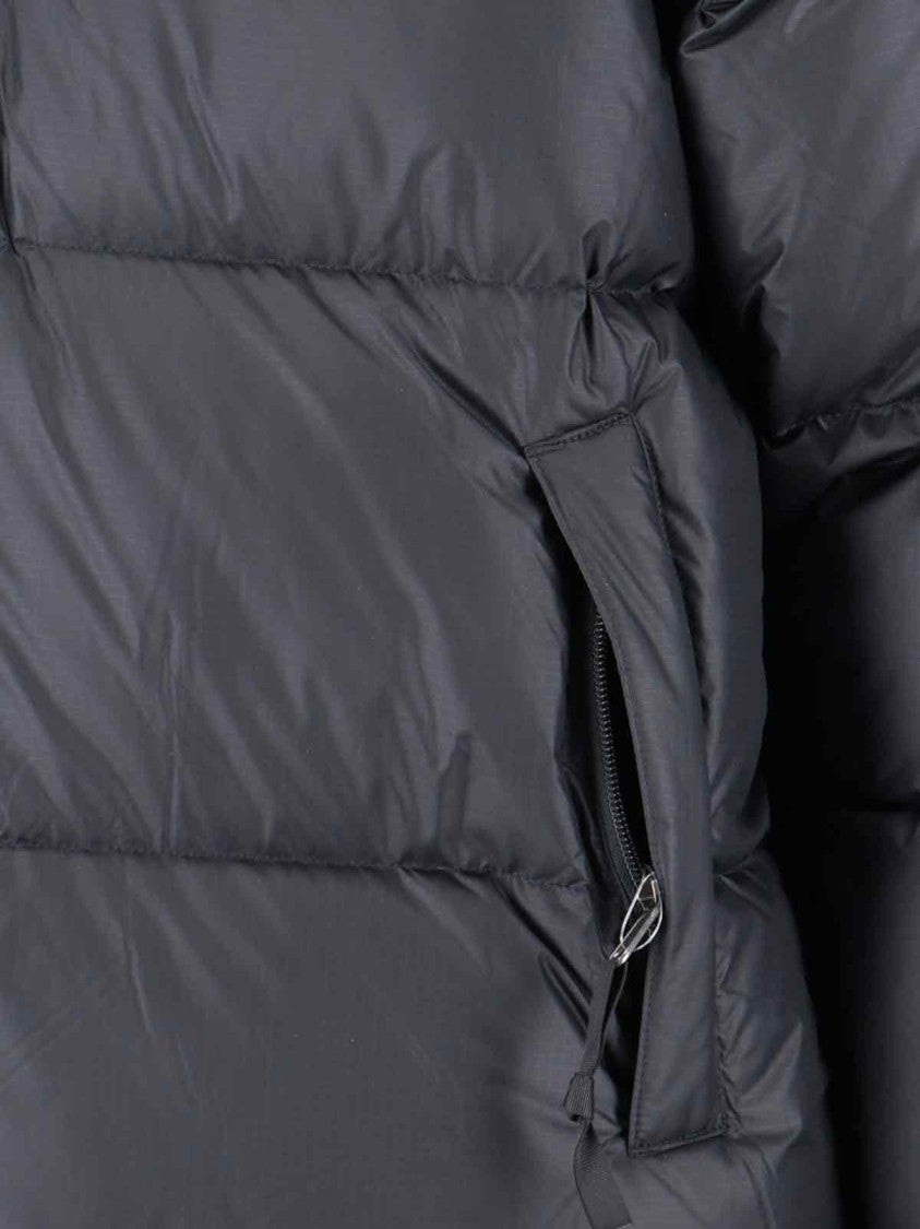 The North Face Quilted Black Down Jacket With High Collar And Detachable Hood