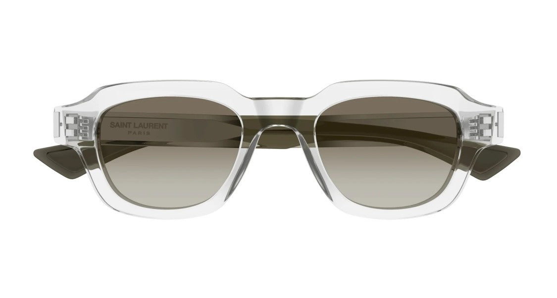Saint Laurent Crystal Transparent Acetate Square Frame Sunglasses