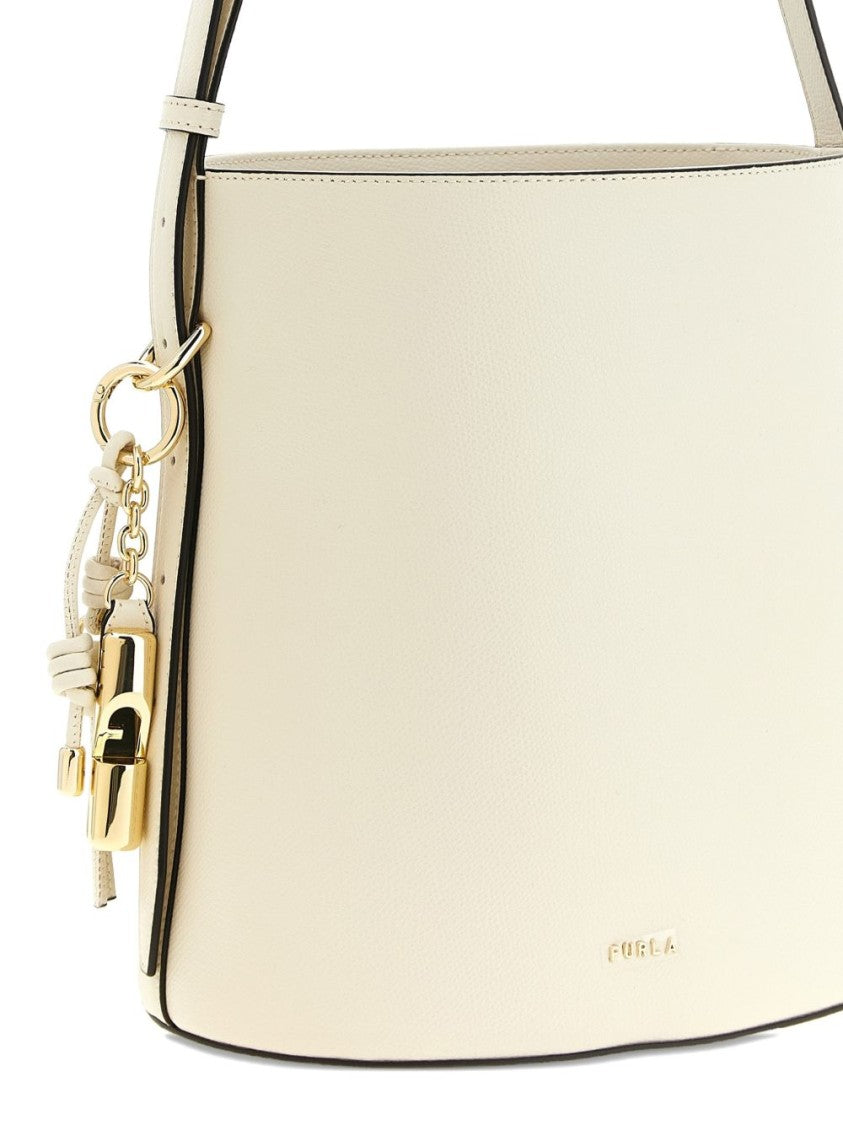 Furla White Adjustable Magnetic Shoulder Bag