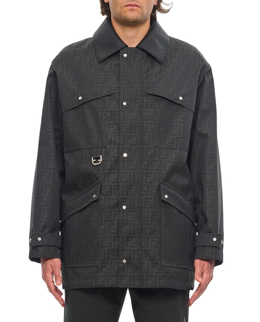 Fendi Blouson Coated Canvas Logo