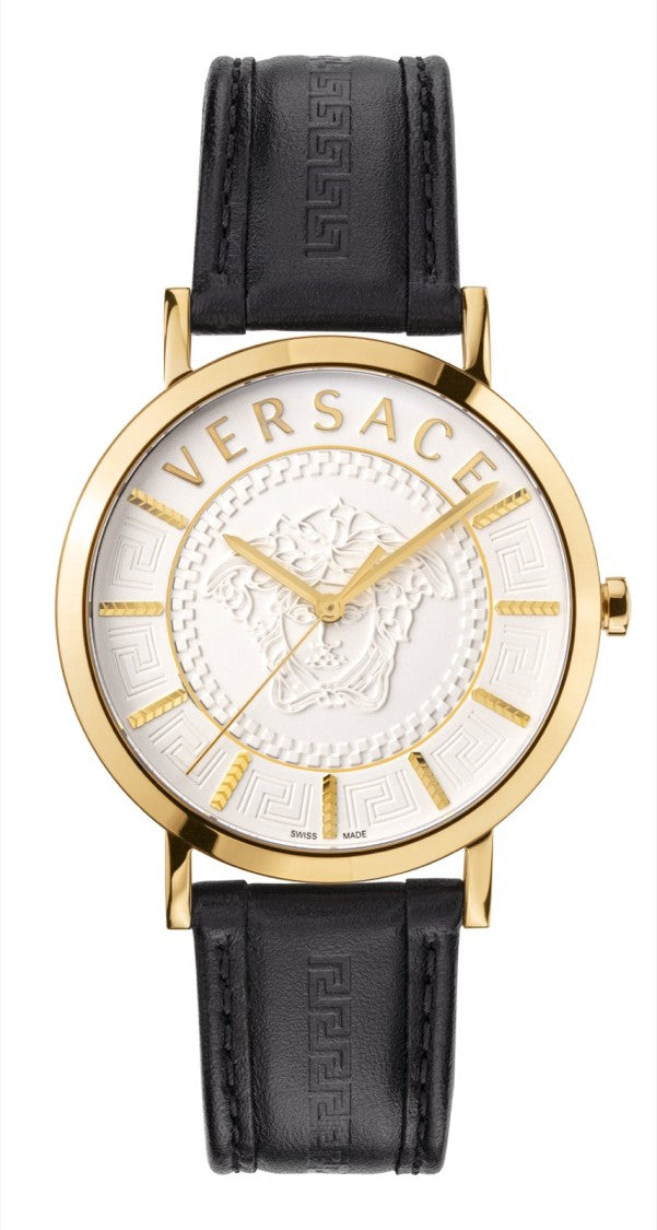Versace 40Mm Gold-Tone Stainless Steel Watch With Medusa Embossing