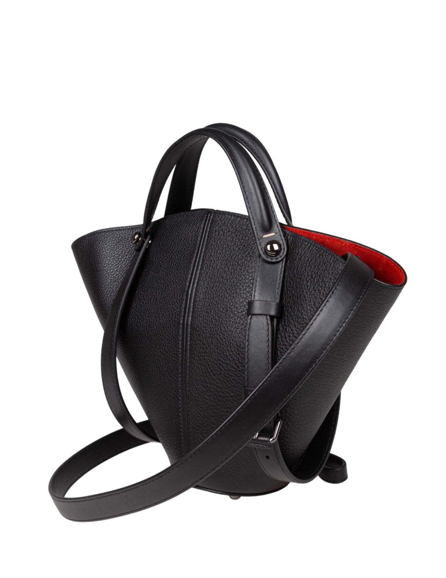 Maison Margiela Small Dress-Age Leather Bucket Bag In Black