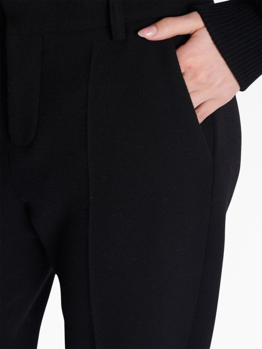 Balmain High-Waisted Tapered-Leg Trousers With Cuffed Hems