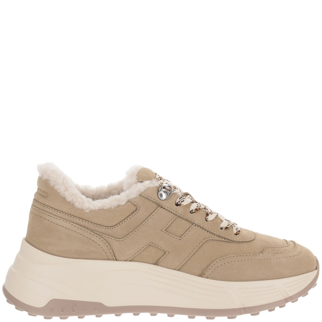 Hogan Chunky Sole Stitched Panel Leather Sneakers