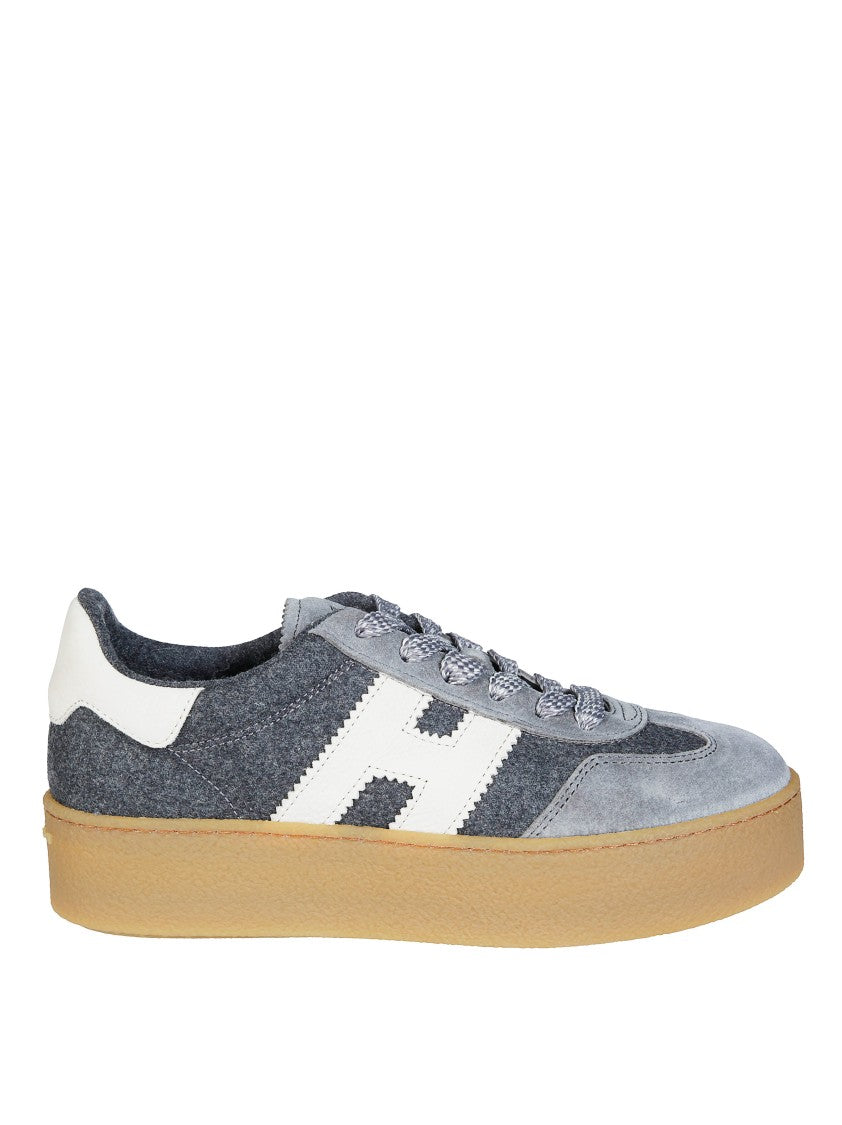 Hogan H698 Allacciato H Textured Grey Fabric Sneakers