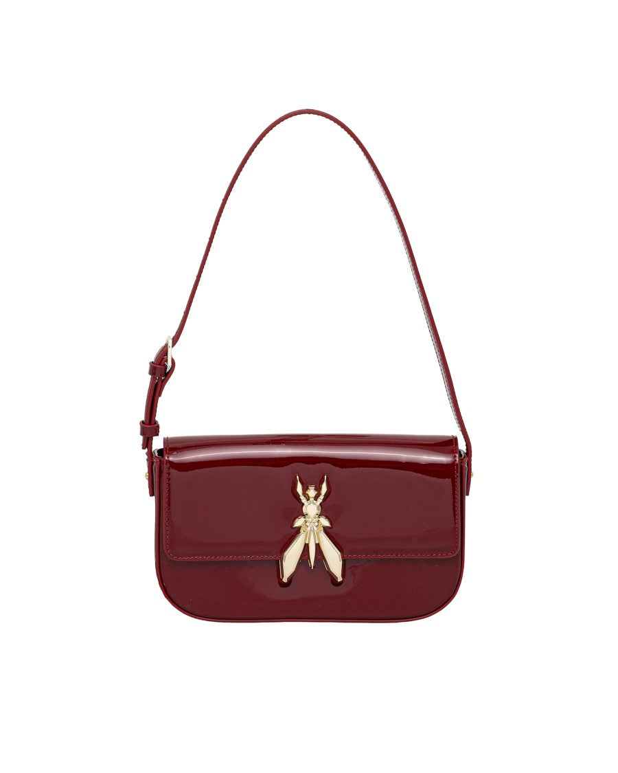Patrizia Pepe Essential Fly Glossy Red Shoulder Bag