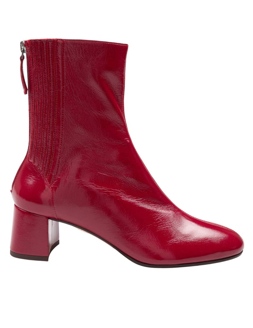 Aquazzura Sain Honore' Bootie With Glossy Red Finish