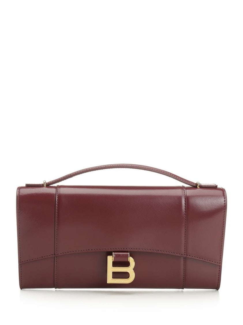 Balenciaga Structured Burgundy Bag With Minimalist Design