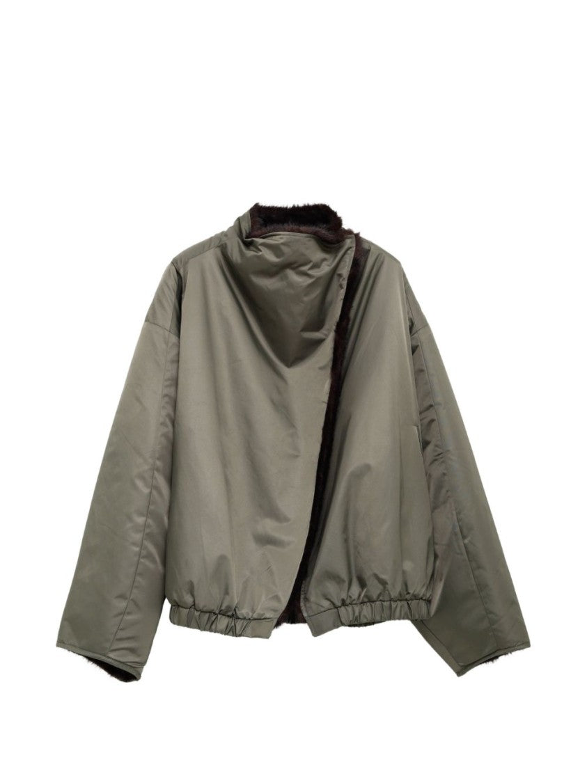 The Frankie Shop Boxy Oversized Faux Fur-Lined Coat