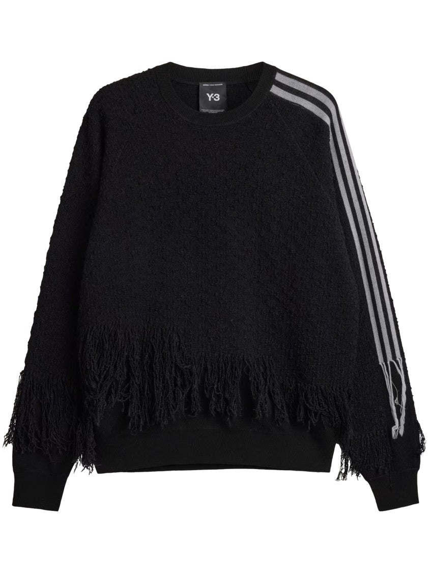 Y-3 3S Fringed Textured Knit Sweater