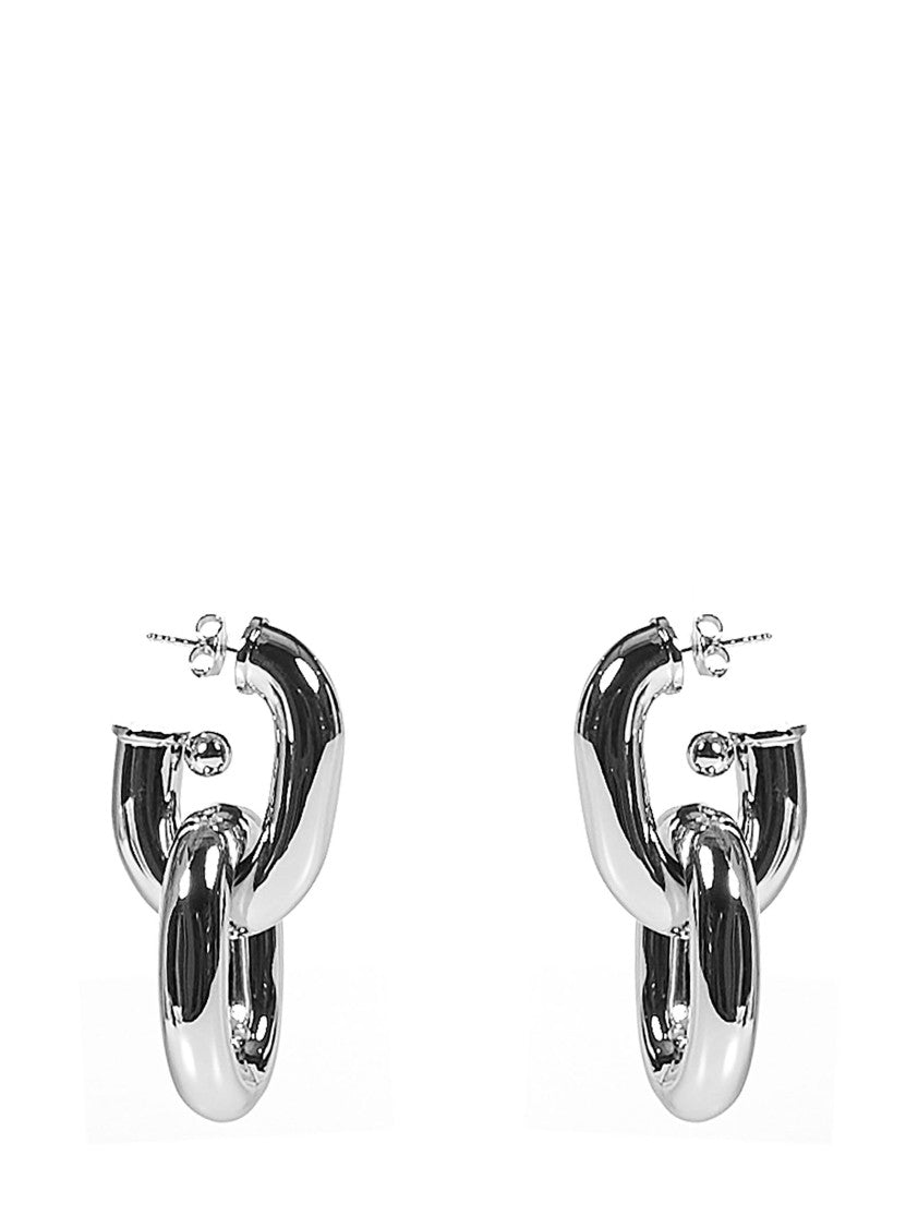 Rabanne Intertwined Chain Link Silver Hoop Earrings
