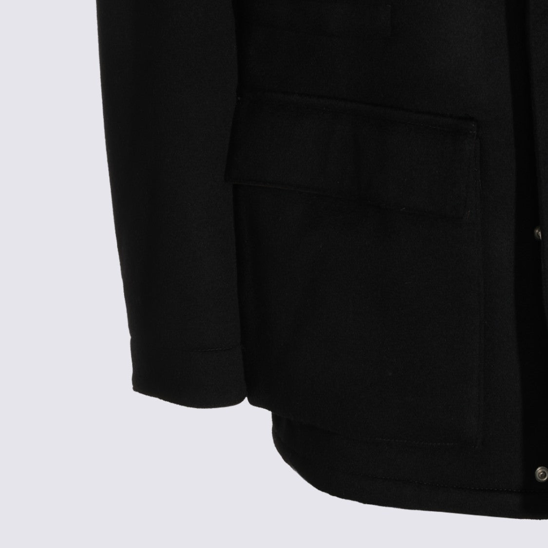 Lardini High Collar Minimalist Coat With Concealed Closure