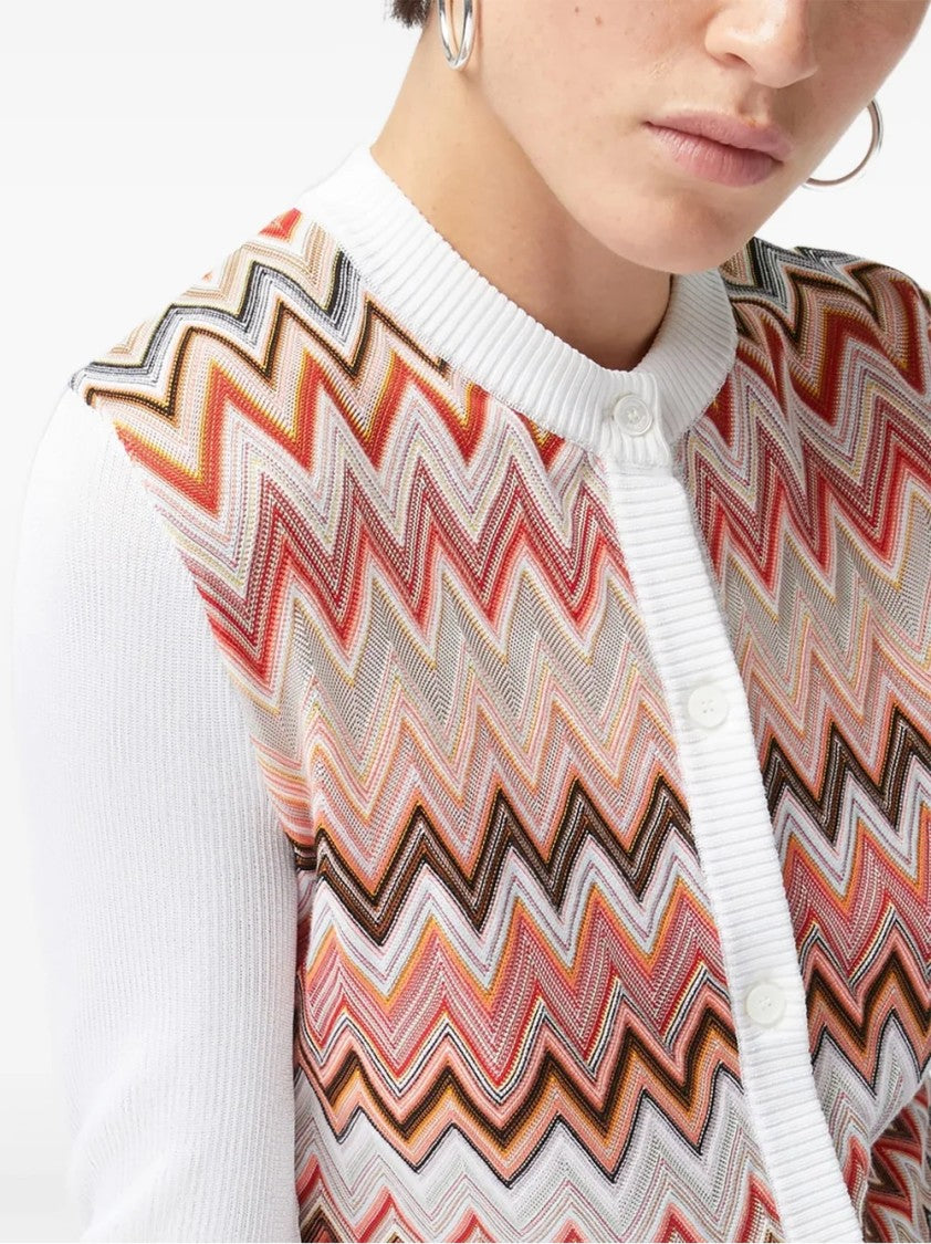 Missoni Zigzag Pattern Cardigan With Round Neckline