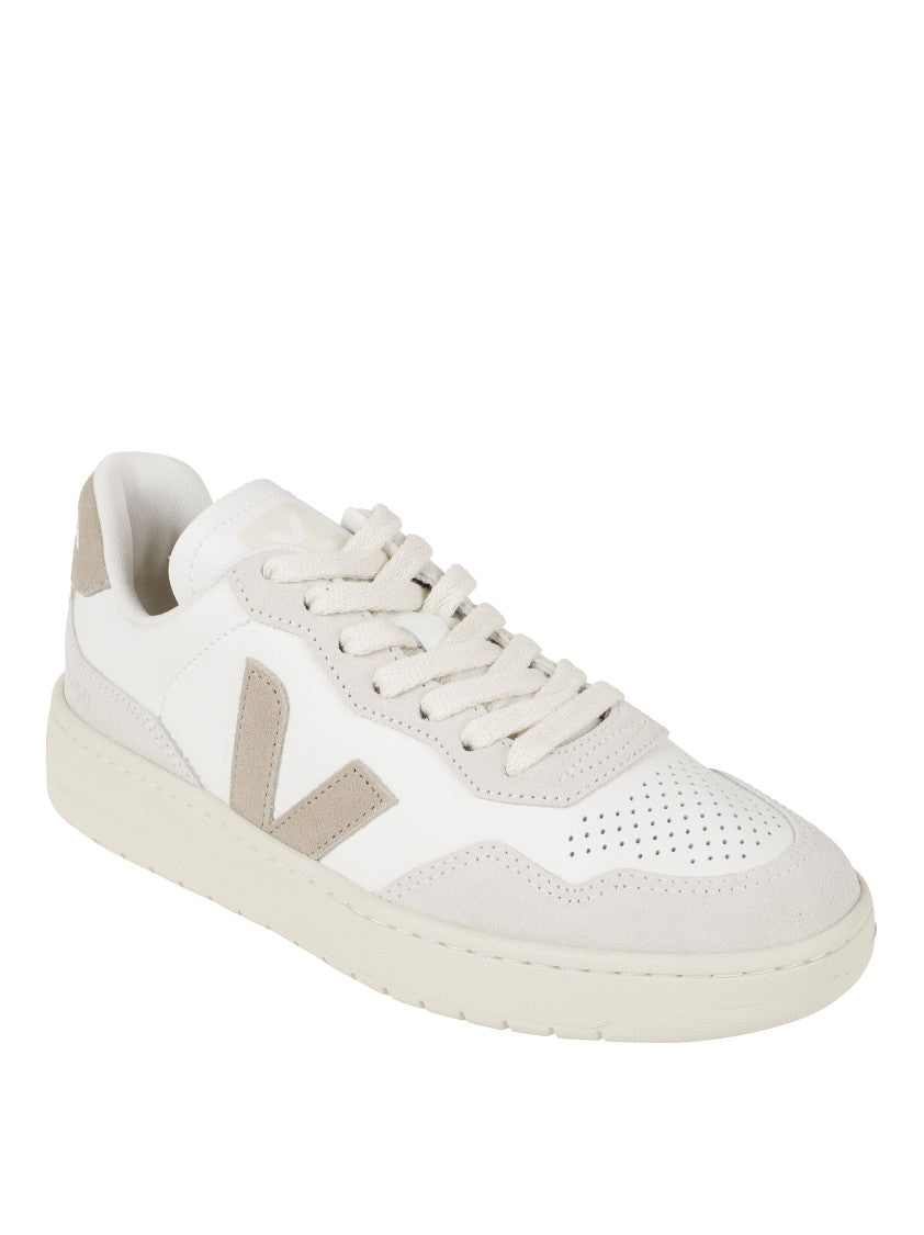Veja Minimalist White Sneakers With Suede Accents