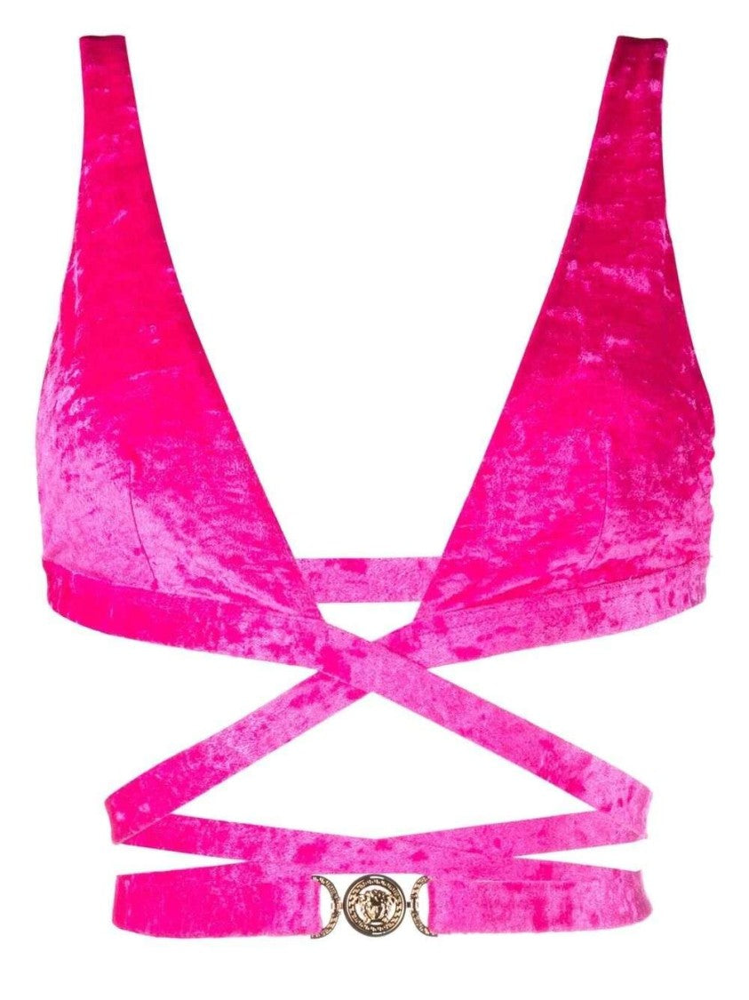 Versace Medusa Plaque Triangle Bikini Top