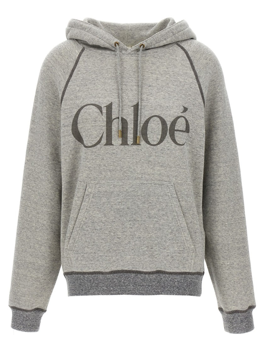 Chloé Chiné Cotton Blend Oversized Hoodie
