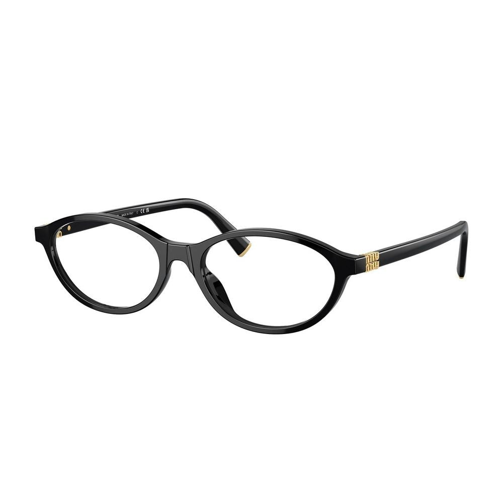 Miu Miu 0Mu 09Xv Oval Black Acetate Eyeglasses