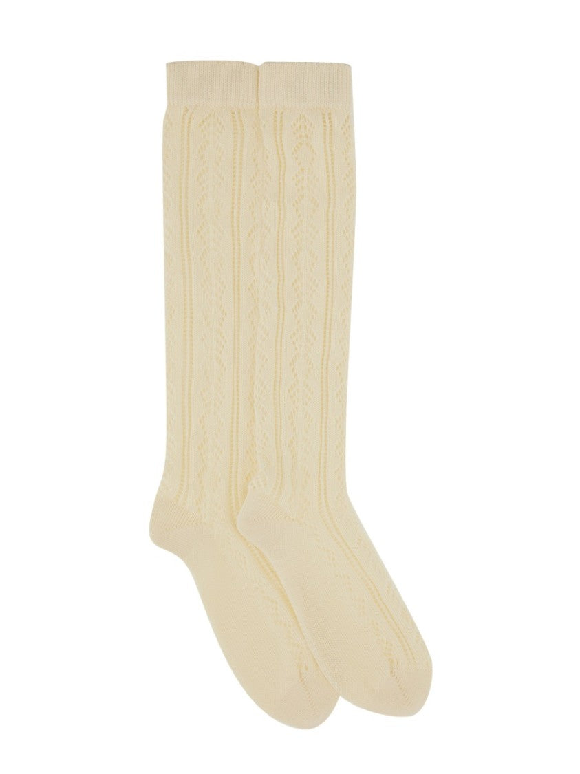 Valentino Perforated Cotton Socks With Vlogo