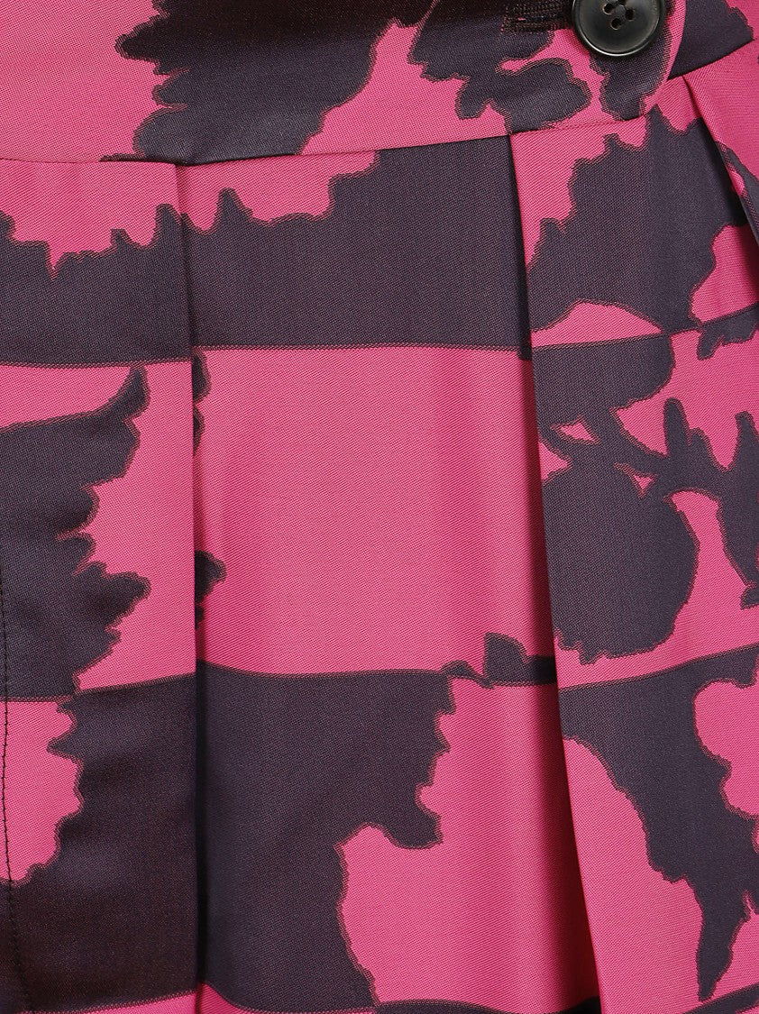 Dries Van Noten Fluid Wide-Leg Trousers With Abstract Floral Overlay