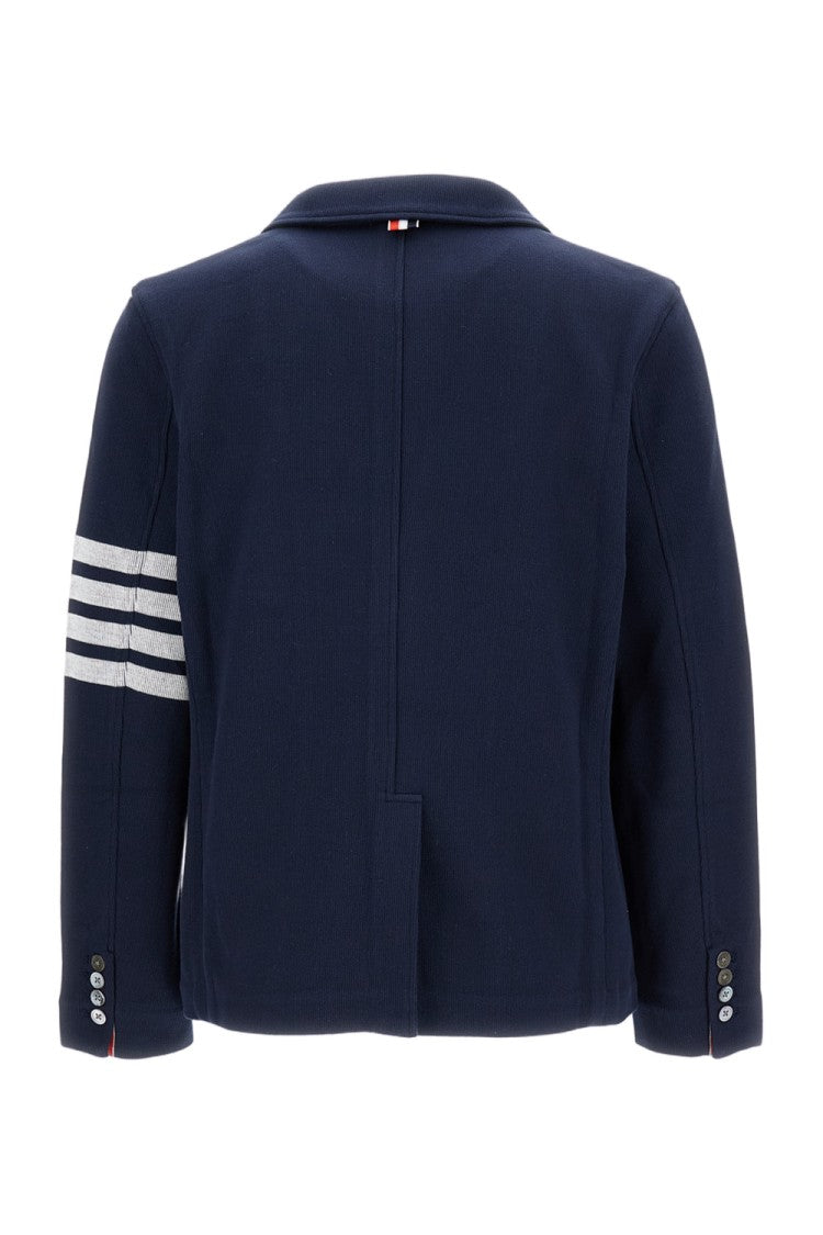 Thom Browne Structured Blue Jacket With Zipper Closure
