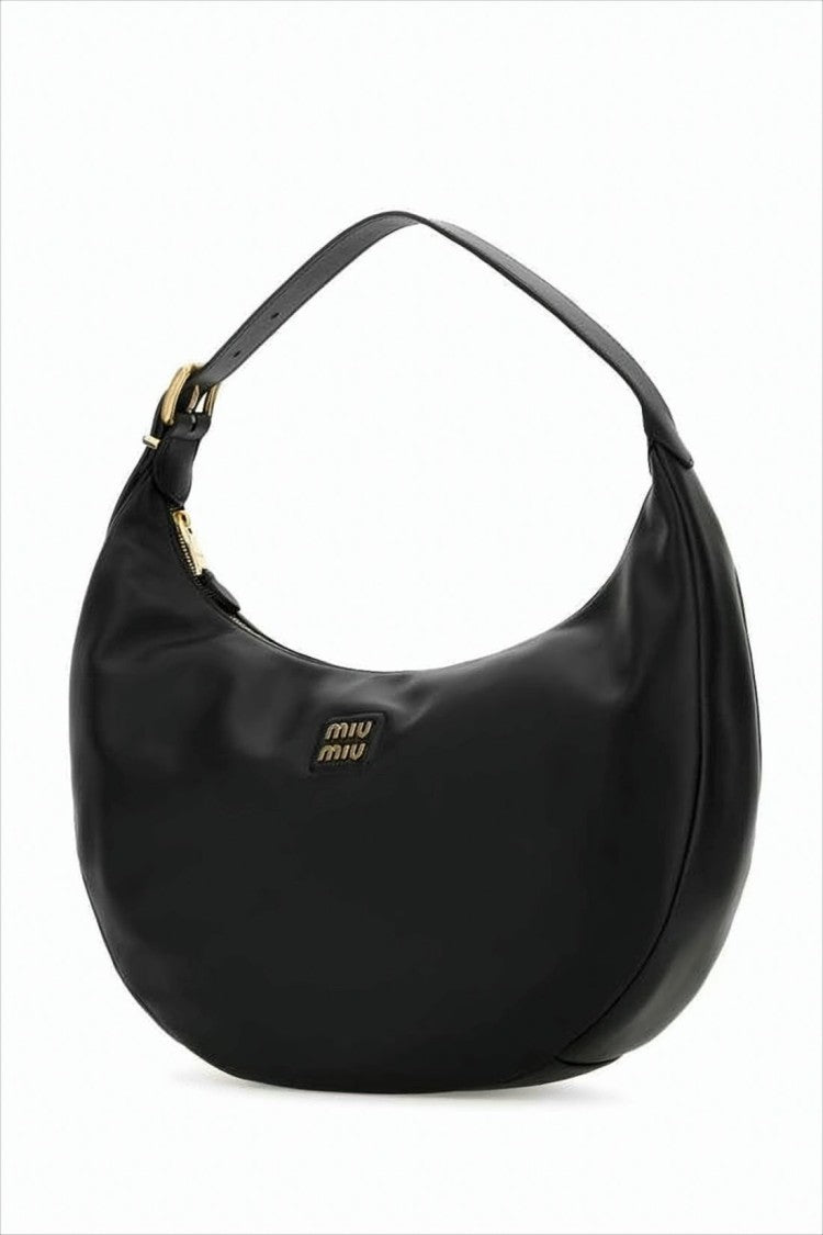 Miu Miu Crescent-Shaped Calf Leather Shoulder Bag