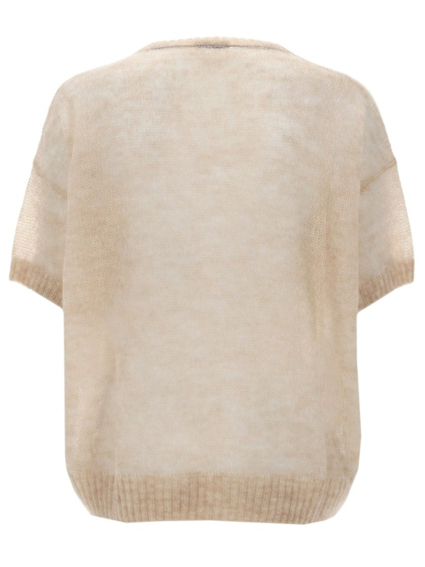 Brunello Cucinelli Short-Sleeve Mohair-Blend Knit Top