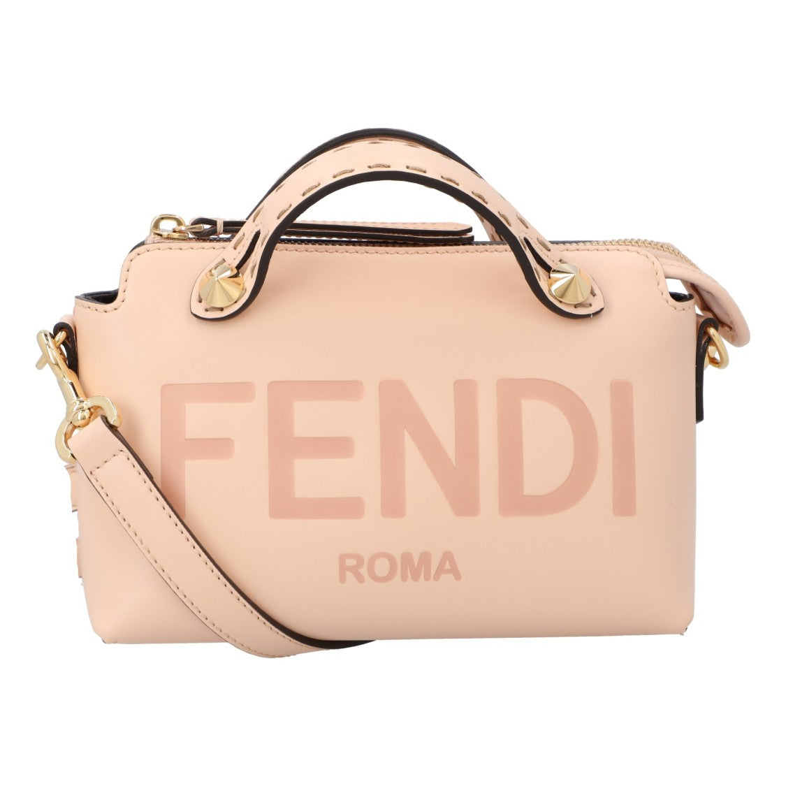 Fendi Structured Mini Handbag In Smooth Calfskin With Gold-Tone Hardware