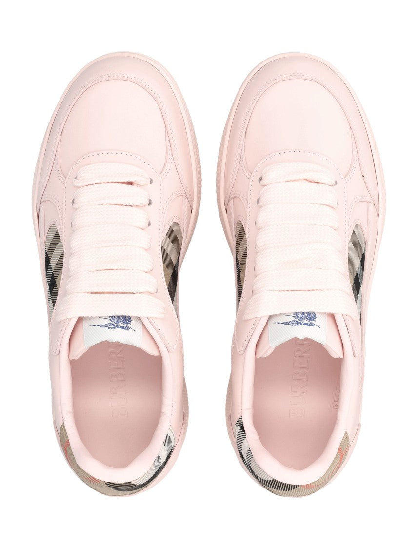Burberry London Leather And Check Terrace Women’S Sneakers