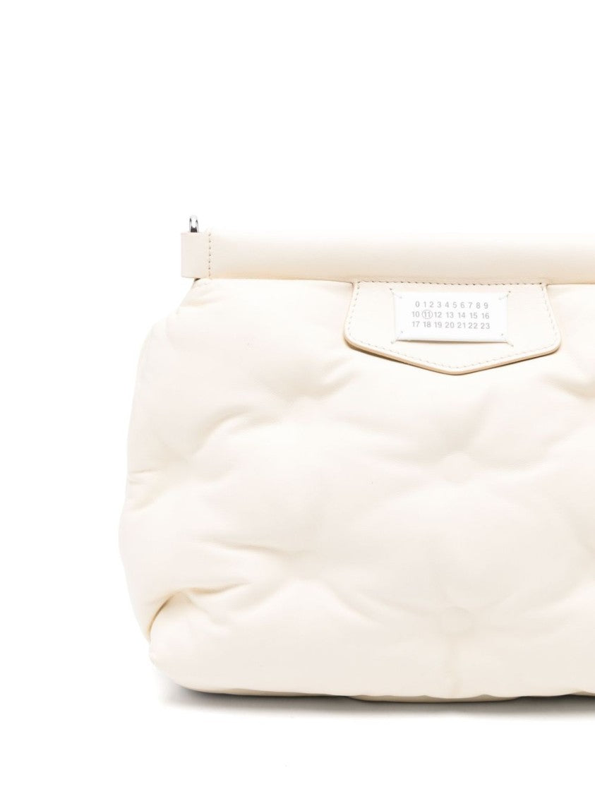 Maison Margiela Quilted White Shoulder Bag With Plush Texture